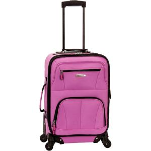 Rockland Expandable Spinner Carry On, Black, 19-Inch(Pink)