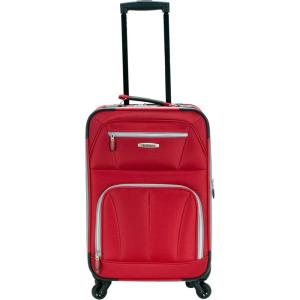 Rockland Expandable Spinner Carry On, Black, 19-Inch(Red)