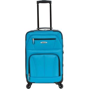 Rockland Expandable Spinner Carry On, Black, 19-Inch(Turquoise)