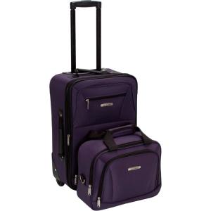 Rockland Fashion Softside Upright Luggage Set,Expandable, Orange, 2-Piece (14/19)(Purple)