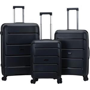 Rockland Hardside Spinner Wheel Luggage, Black, 3-Piece Set (19/23/27)