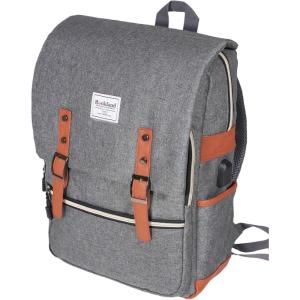 Rockland Heritage USB Laptop Backpack, Grey, Large(Grey)