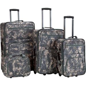 Rockland Journey Softside Upright Luggage Set, Expandable, Camouflage, 4-Piece (14/19/24/28)(Acu Camo)