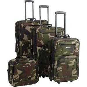 Rockland Journey Softside Upright Luggage Set, Expandable, Camouflage, 4-Piece (14/19/24/28)(Camouflage)