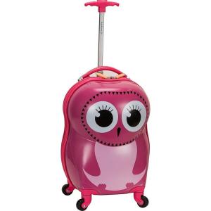 Rockland Jr. Kids’ My First Hardside Spinner Luggage,Telescoping Handles, Shark, Carry-On 19-Inch(Owl)