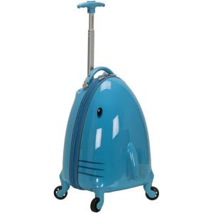 Rockland Jr. Kids’ My First Hardside Spinner Luggage,Telescoping Handles, Shark, Carry-On 19-Inch(SHARK)