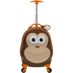 Rockland Jr. Kid’s My First Luggage – Hardside Spinner Luggage, Puppy, Carry-On 16-Inch(Light and Dark Brown  Black and White)