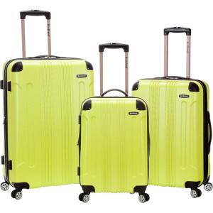 Rockland London Hardside Spinner Wheel Luggage, Navy, 3-Piece Set (20/24/28)(Green)