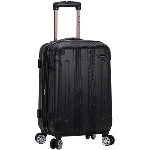 Rockland London Hardside Spinner Wheel Luggage, Orange, Carry-On 20-Inch(Black)