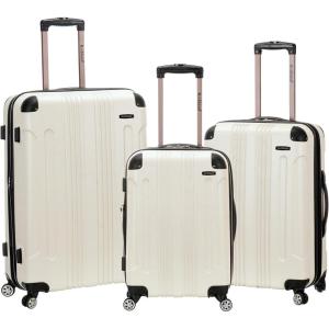 Rockland London Hardside Spinner Wheel Luggage, Orange, Carry-On 20-Inch(White)