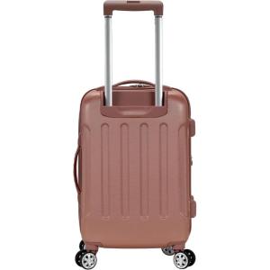 Rockland London Hardside Spinner Wheel Luggage, Rosegold, Carry-On 20-Inch(Pink)