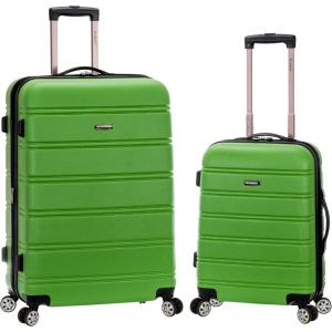 Rockland Melbourne Hardside Expandable Spinner Wheel Luggage, Champagne, 2 Piece (20″/28″)(GREEN)
