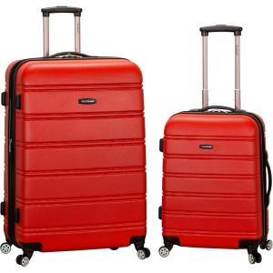 Rockland Melbourne Hardside Expandable Spinner Wheel Luggage, Champagne, 2 Piece (20″/28″)(RED)