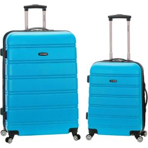 Rockland Melbourne Hardside Expandable Spinner Wheel Luggage, Champagne, 2 Piece (20″/28″)(TURQUOISE)
