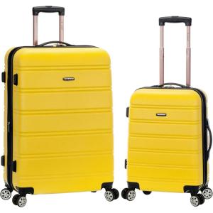 Rockland Melbourne Hardside Expandable Spinner Wheel Luggage, Champagne, 2 Piece (20″/28″)(YELLOW)
