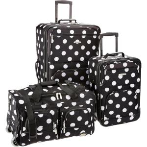 Rockland Melbourne Hardside Expandable Spinner Wheel Luggage, Mint, 3-Piece Set (20/24/28)(BLACKDOT)