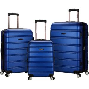 Rockland Melbourne Hardside Expandable Spinner Wheel Luggage, Mint, 3-Piece Set (20/24/28)(BLUE)