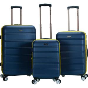 Rockland Melbourne Hardside Expandable Spinner Wheel Luggage, Mint, 3-Piece Set (20/24/28)(NAVY)