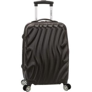 Rockland Melbourne Hardside Expandable Spinner Wheel Luggage Set, Purple, Carry-On 20-Inch and Tote 14-Inch(Black Wave)