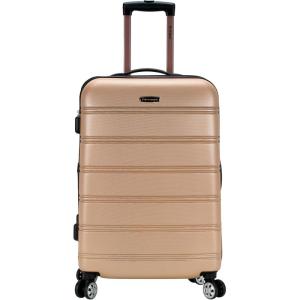 Rockland Melbourne Hardside Expandable Spinner Wheel Luggage Set, Purple, Carry-On 20-Inch and Tote 14-Inch(Champagne)