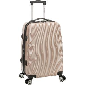 Rockland Melbourne Hardside Expandable Spinner Wheel Luggage Set, Purple, Carry-On 20-Inch and Tote 14-Inch(Gold Wave)