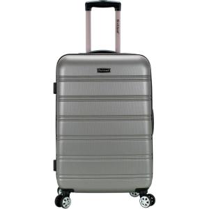 Rockland Melbourne Hardside Expandable Spinner Wheel Luggage Set, Purple, Carry-On 20-Inch and Tote 14-Inch(Silver)