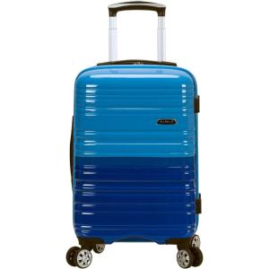 Rockland Melbourne Hardside Expandable Spinner Wheel Luggage Set, Purple, Carry-On 20-Inch and Tote 14-Inch(Two Tone Blue)