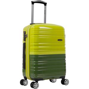 Rockland Melbourne Hardside Expandable Spinner Wheel Luggage Set, Purple, Carry-On 20-Inch and Tote 14-Inch(Two Tone Green)