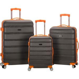 Rockland Melbourne Hardside Expandable Spinner Wheel Luggage, White, Checked-Large 28-Inch(CHARCOAL)