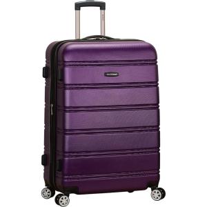 Rockland Melbourne Hardside Expandable Spinner Wheel Luggage, White, Checked-Large 28-Inch(PURPLE)