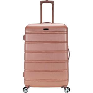 Rockland Melbourne Hardside Expandable Spinner Wheel Luggage, White, Checked-Large 28-Inch(ROSEGOLD)