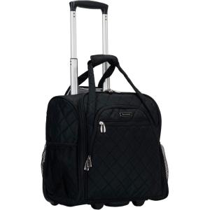 Rockland Melrose Upright Wheeled Underseater Carry-On Luggage, Purple, 15-Inch(Black)