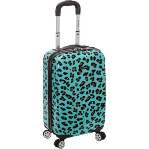 Rockland Safari Hardside Spinner Wheel Luggage, CAMO, 3 Piece (20″/24″/28″)(Blue Leopard)