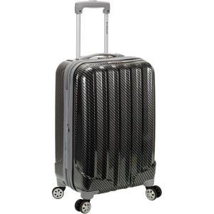 Rockland Santa Fe Hardside Spinner Wheel Luggage Set, Carbon, 3-Piece Set (20/24/28)(Fiber)