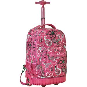 Rockland Single Handle Rolling Backpack, Peace, 19-Inch (R02-PEACE)(BANDANA)