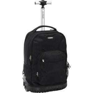 Rockland Single Handle Rolling Backpack, Peace, 19-Inch (R02-PEACE)(BLACK)