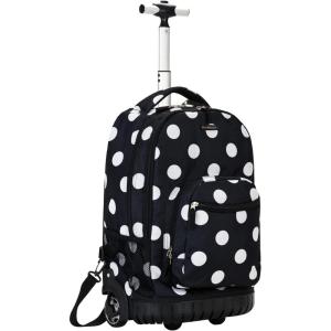 Rockland Single Handle Rolling Backpack, Peace, 19-Inch (R02-PEACE)(BLACKDOT)