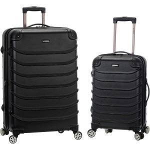 Rockland Speciale Hardside 2-Piece Expandable Spinner Luggage Set, Orange, 2-Piece Set (20/28)(Black)