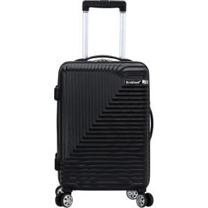 Rockland Star Trail Hardside Spinner Wheel Luggage, Purple, 2-Piece Set (20/28)(Black)