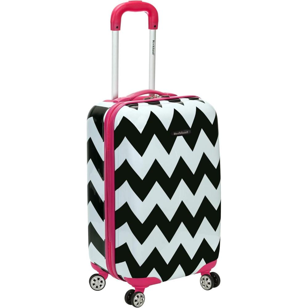 imageRockland Safari Hardside Spinner Wheel Luggage ACU CAMO CarryOn 20quotPINKCHEVRON