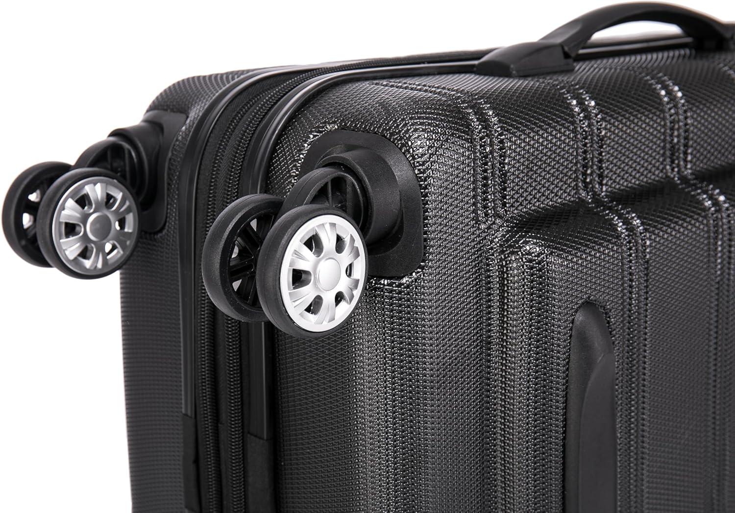 imageRockland Melbourne Hardside Expandable Spinner Wheel Luggage 2TONENAVY 2 Piece 2028Black