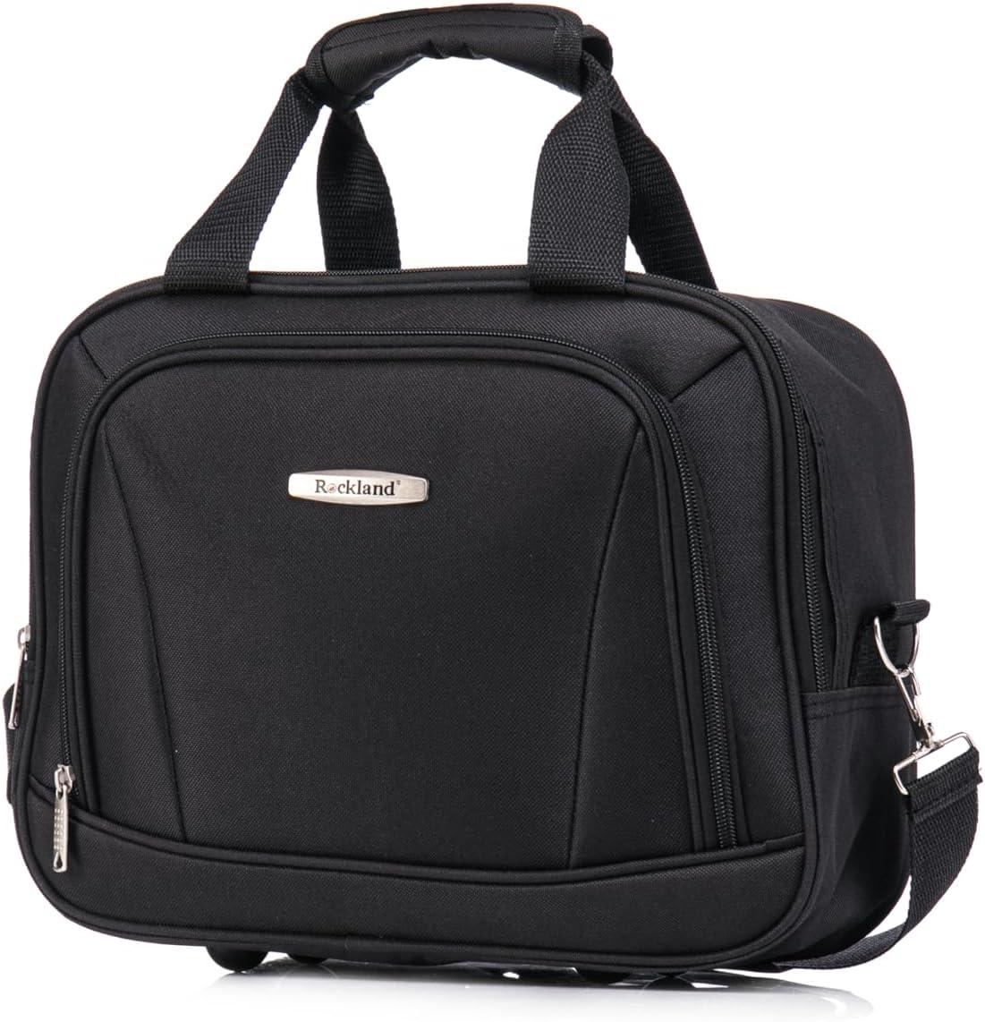imageRockland Melbourne Hardside Expandable Spinner Wheel Luggage 2TONENAVY 2 Piece 2028Black