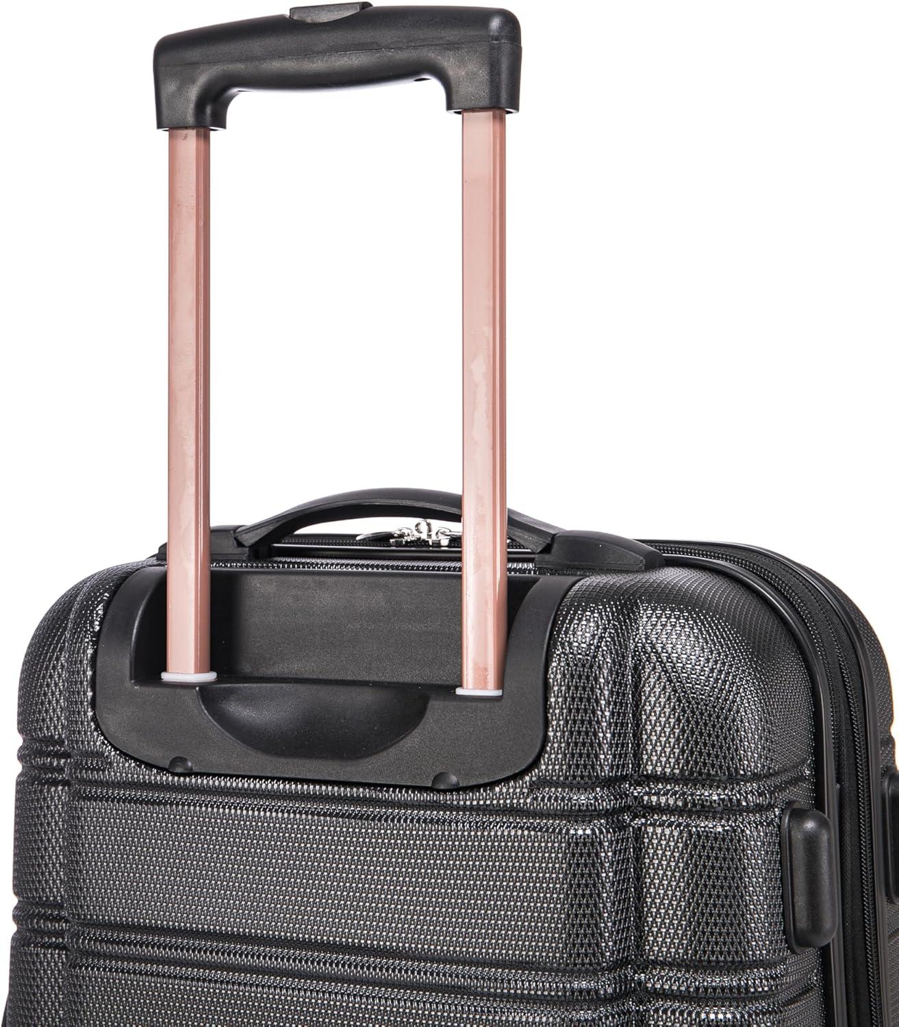 imageRockland Melbourne Hardside Expandable Spinner Wheel Luggage 2TONENAVY 2 Piece 2028Black