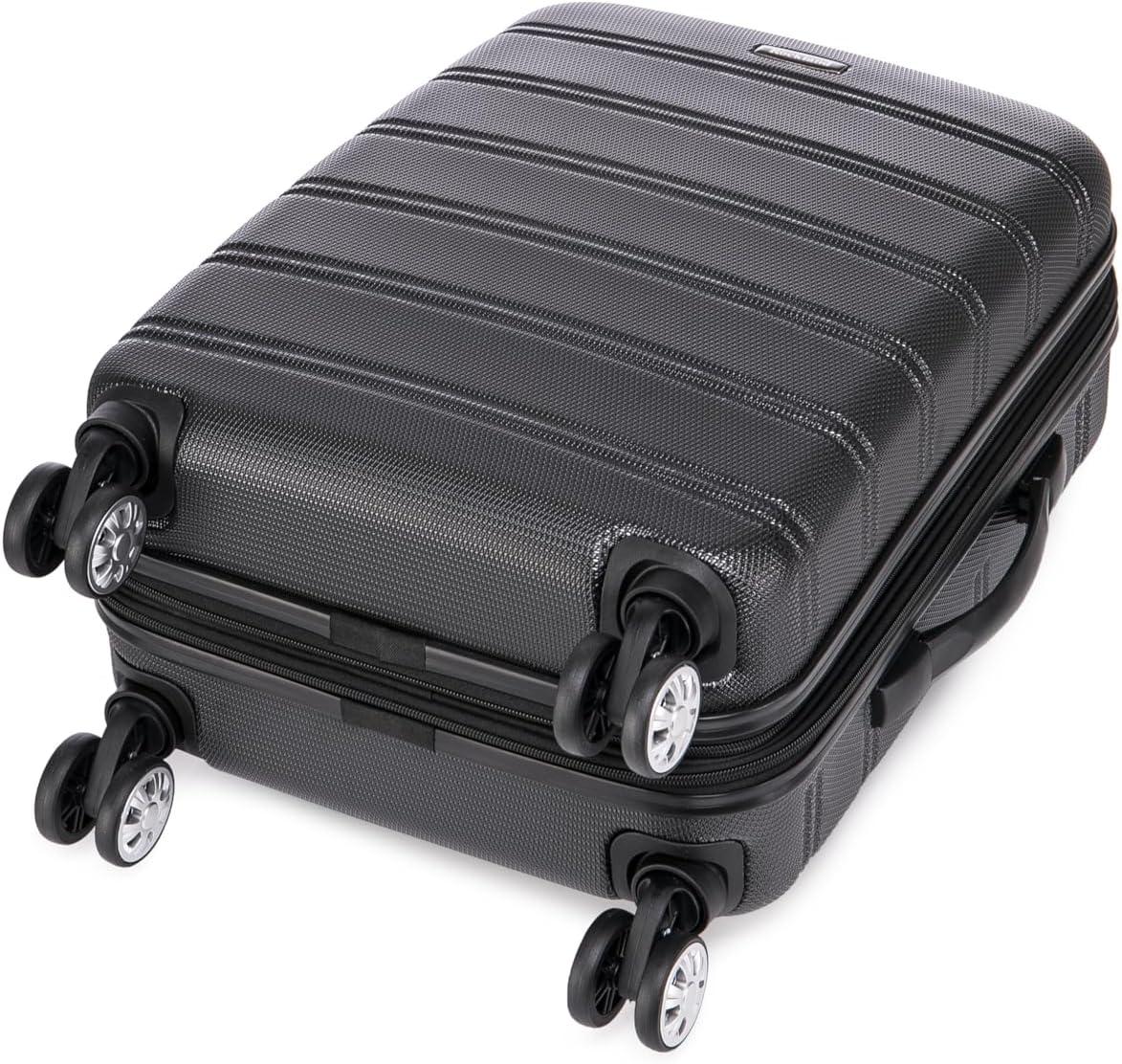 imageRockland Melbourne Hardside Expandable Spinner Wheel Luggage 2TONENAVY 2 Piece 2028Black