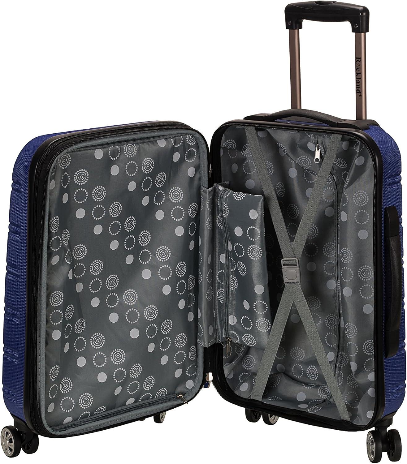 imageRockland Melbourne Hardside Expandable Spinner Wheel Luggage 2TONENAVY 2 Piece 2028Blue