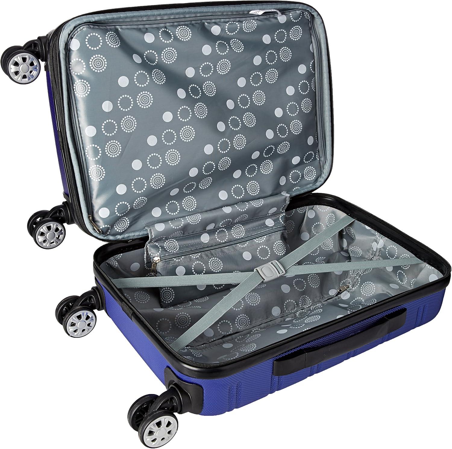 imageRockland Melbourne Hardside Expandable Spinner Wheel Luggage 2TONENAVY 2 Piece 2028Blue