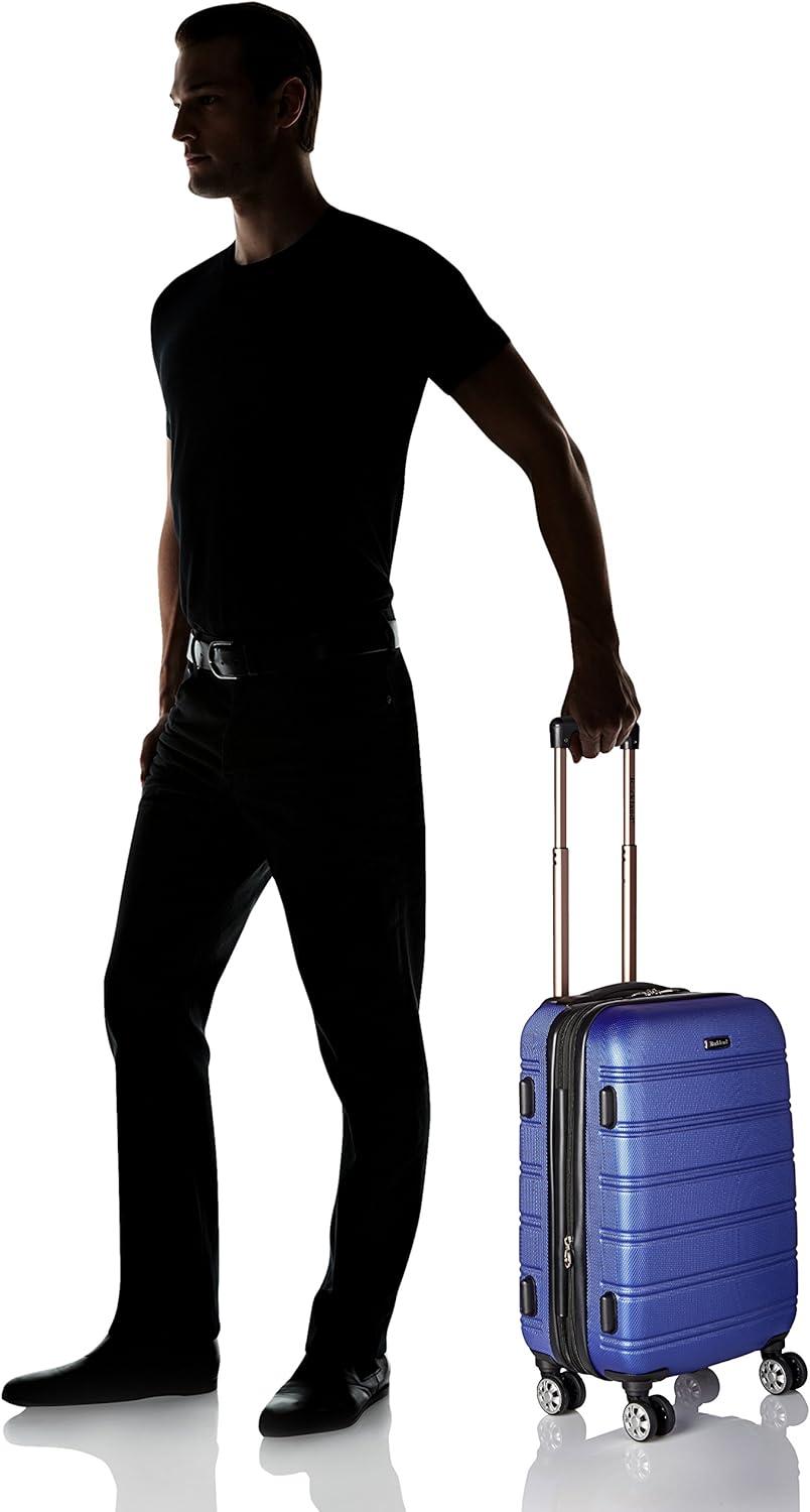 imageRockland Melbourne Hardside Expandable Spinner Wheel Luggage 2TONENAVY 2 Piece 2028Blue