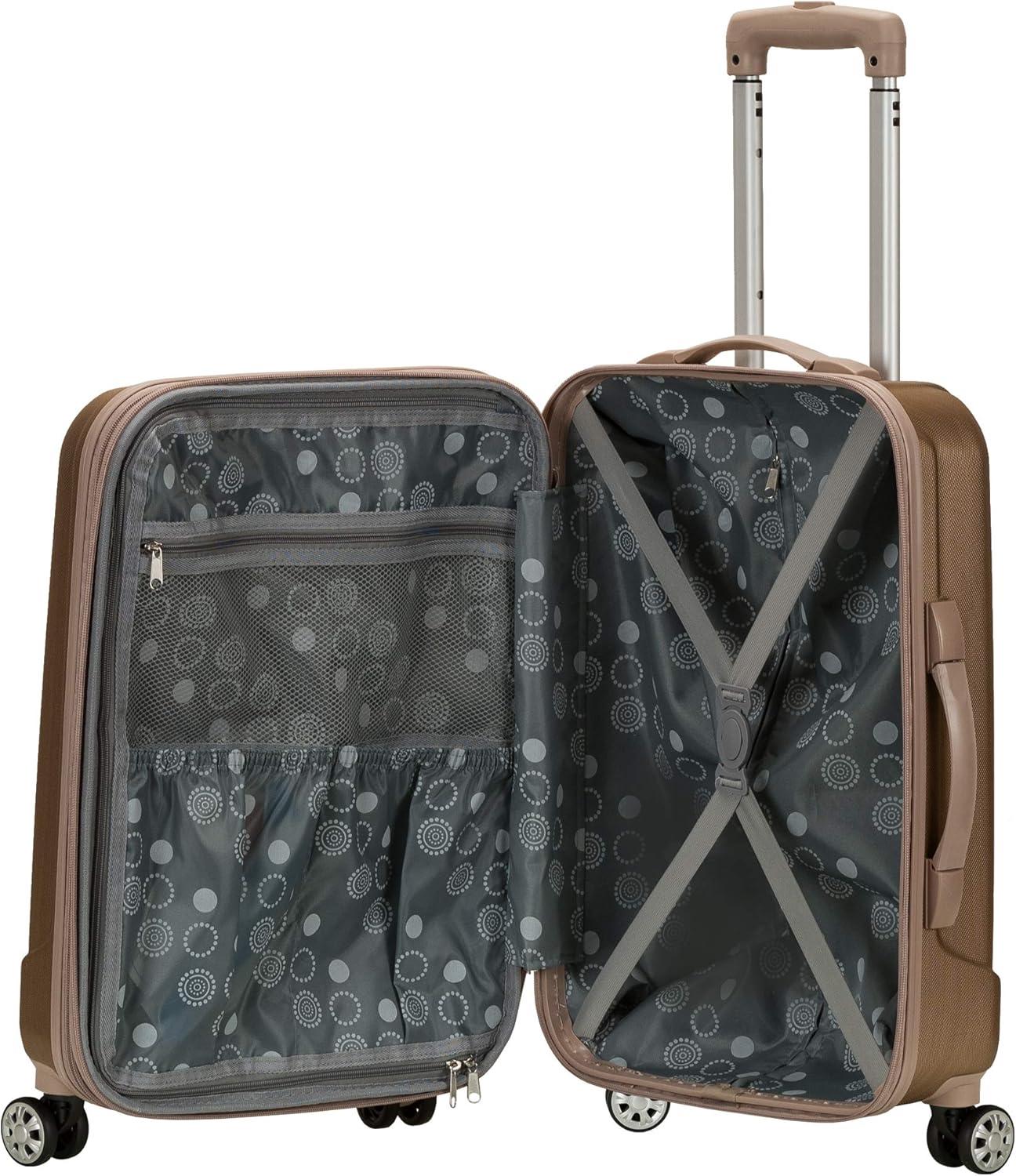imageRockland Melbourne Hardside Expandable Spinner Wheel Luggage 2TONENAVY 2 Piece 2028Bronze