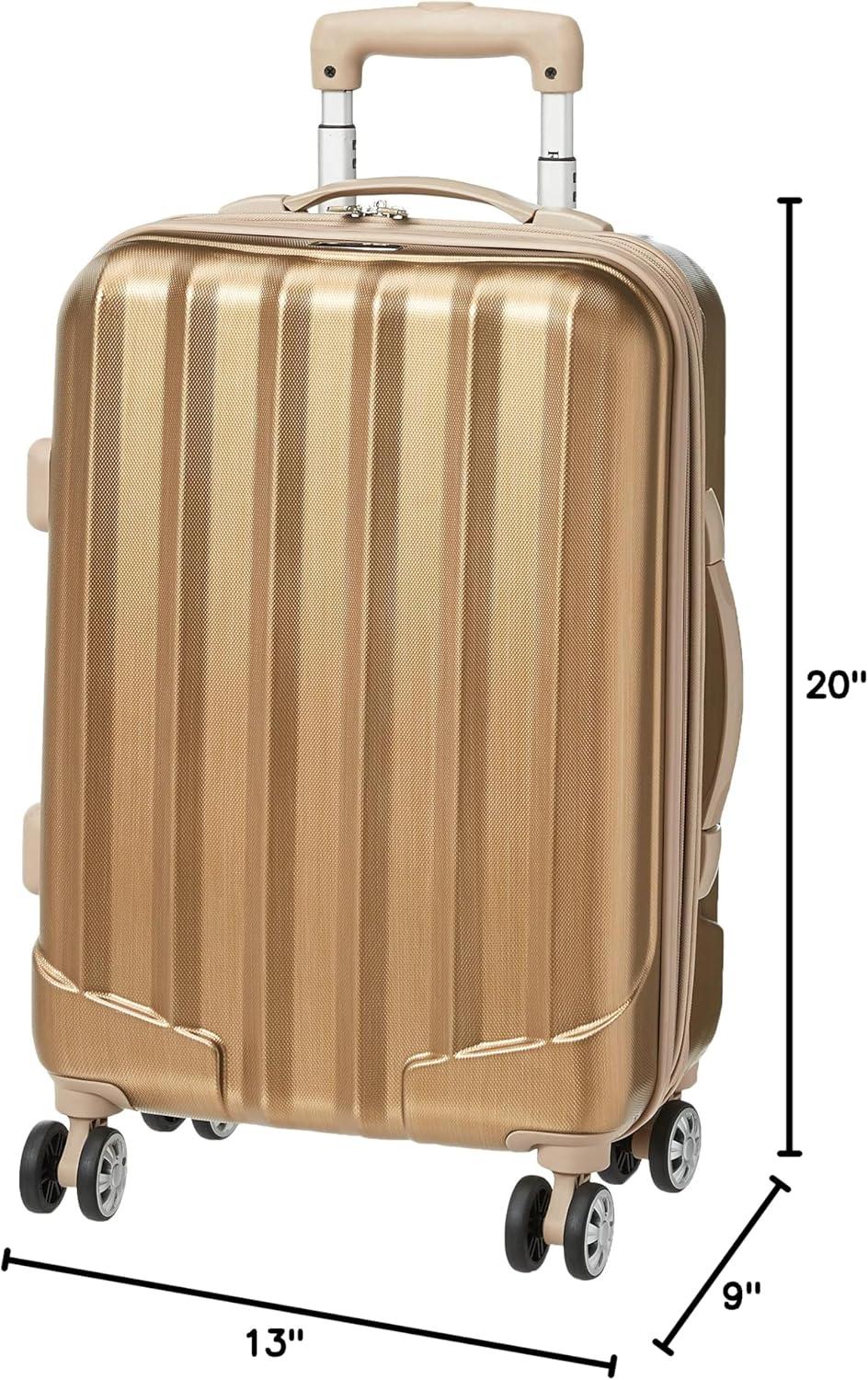 imageRockland Melbourne Hardside Expandable Spinner Wheel Luggage 2TONENAVY 2 Piece 2028Bronze