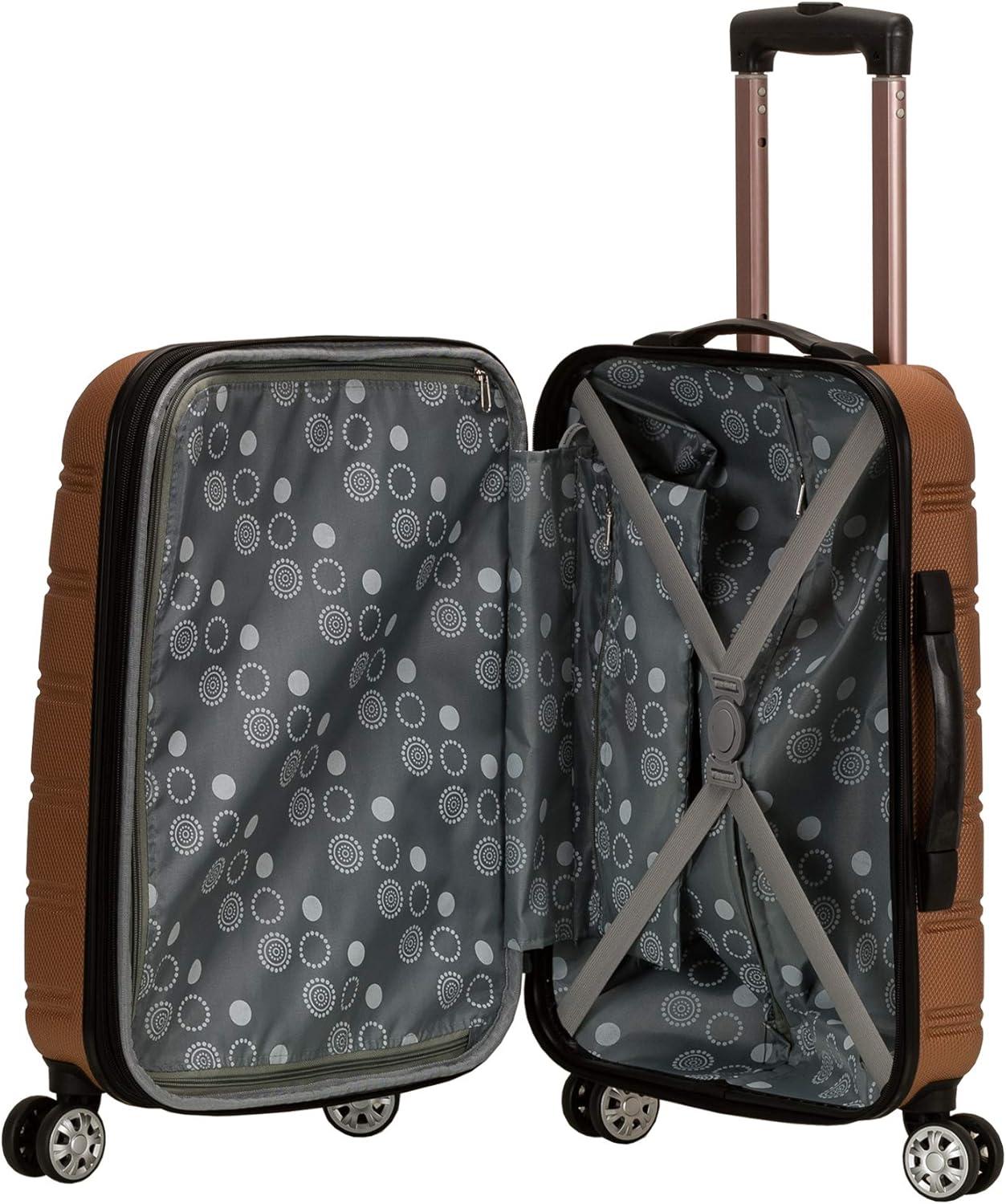 imageRockland Melbourne Hardside Expandable Spinner Wheel Luggage 2TONENAVY 2 Piece 2028Brown